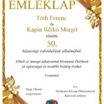 Emléklap 50. házassági évforduló